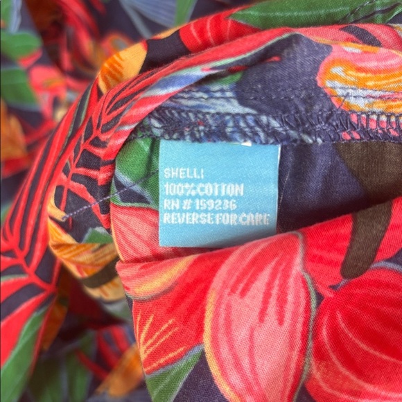 J.McLaughlin Tropical Toucan Palm Leaves Lois Button Down Cotton Shirt Large - Picture 4 of 8